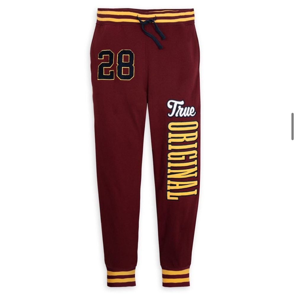 Mickey Mouse Fleece Jogger Pants for Adults - Maroon Disney Sweatpants